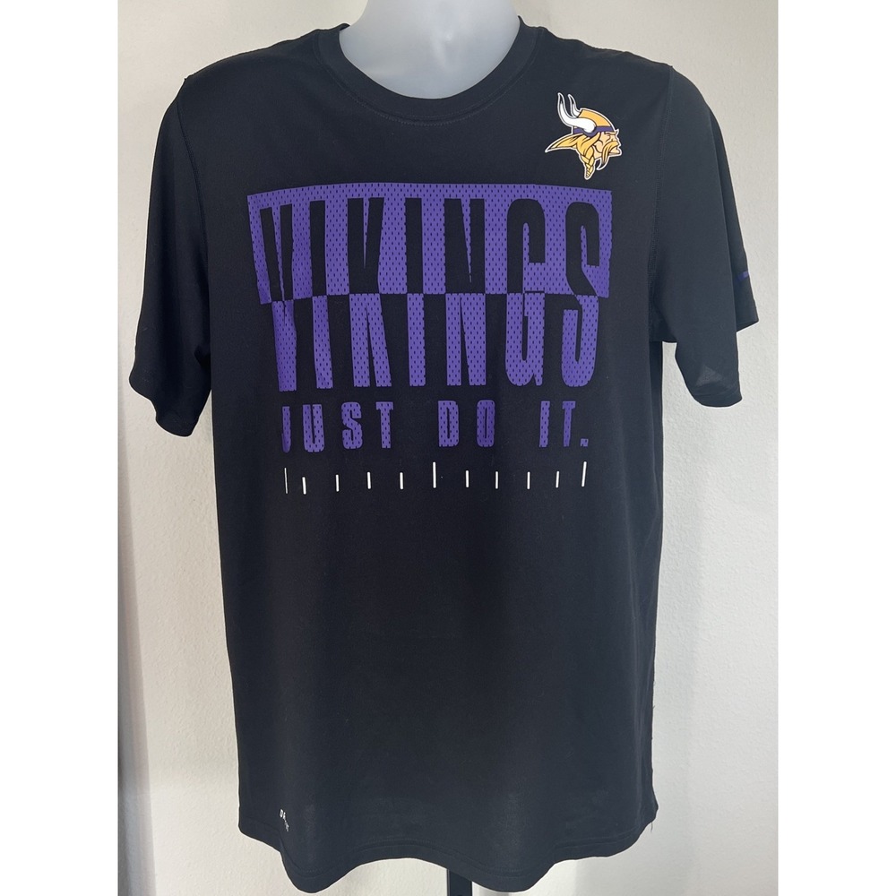 Minnesota Vikings Nike NFL Dri-Fit Short‎ Sleeve Shirt Men's Medium Just Do It